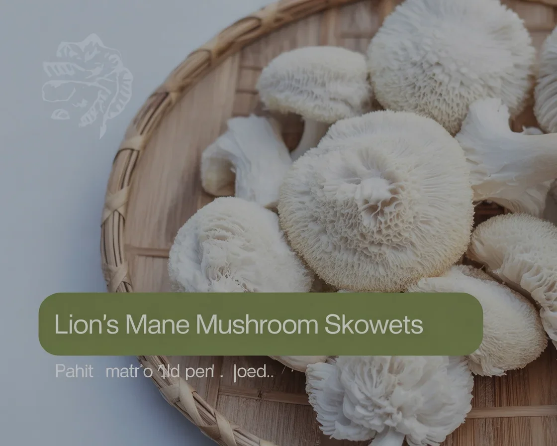 Delicious Lion's Mane Mushroom Skewers marinated with satay sauce and spices.